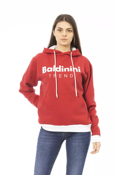 Baldinini Trend Rotes Baumwoll-Sweatshirt