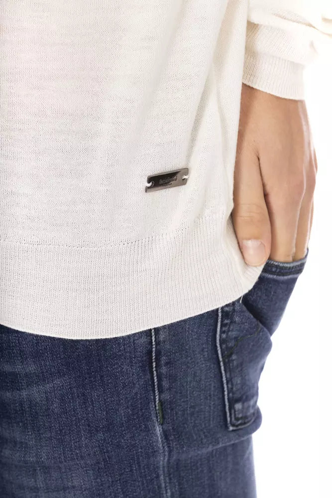 Baldinini Trend Weißer Stoffpullover