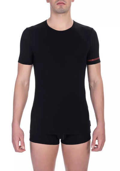 T-shirt homme en coton noir Bikkembergs