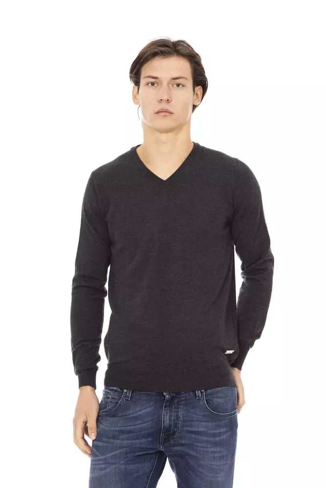 Pull homme en tissu gris tendance Baldinini