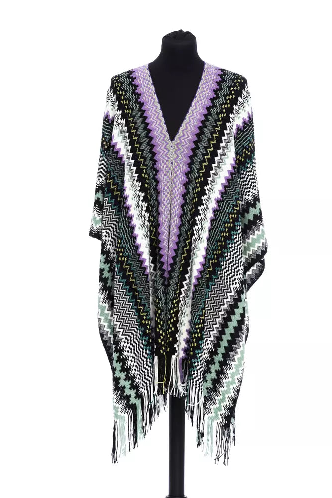 Poncho femme en laine multicolore Missoni