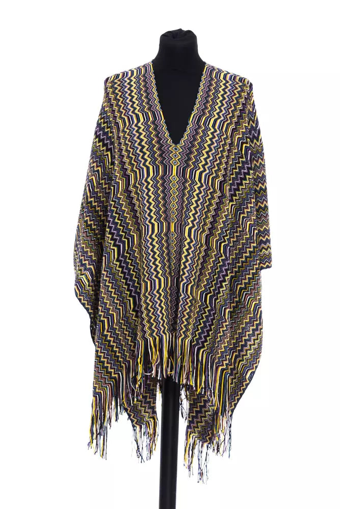 Poncho femme en laine multicolore Missoni
