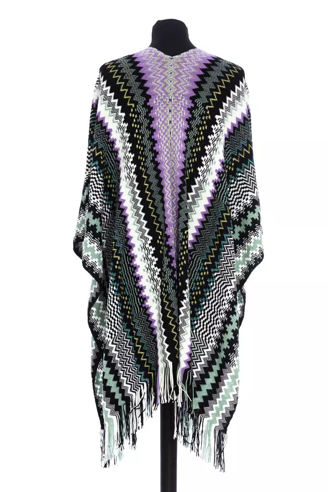 Poncho femme en laine multicolore Missoni