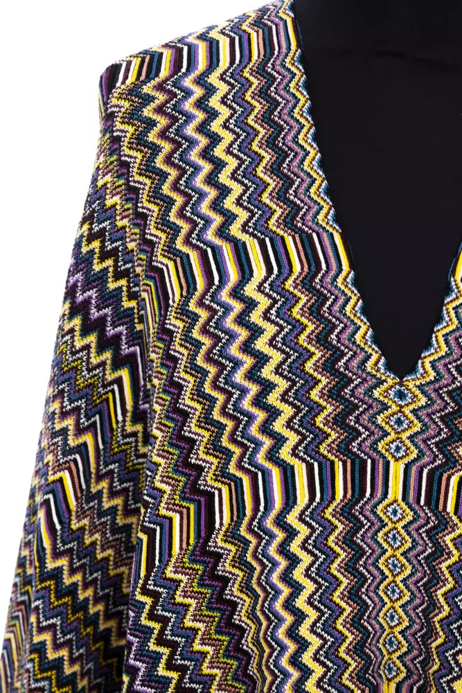 Poncho femme en laine multicolore Missoni