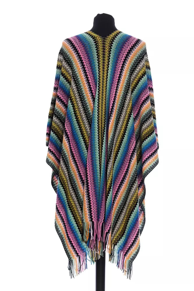 Poncho femme en laine multicolore Missoni