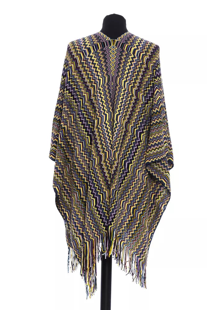 Poncho femme en laine multicolore Missoni