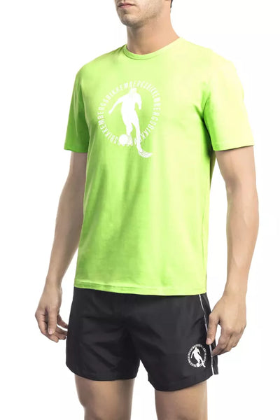 T-shirt homme en coton vert Bikkembergs