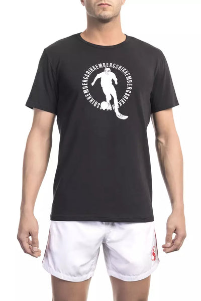 T-shirt homme en coton noir Bikkembergs