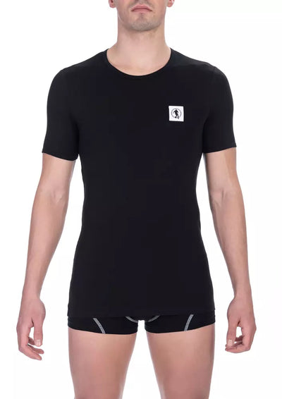 T-shirt homme en coton noir Bikkembergs