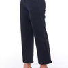 Frankie Morello Black Cotton Women Cropped Trouser