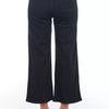Frankie Morello Black Cotton Women Cropped Trouser