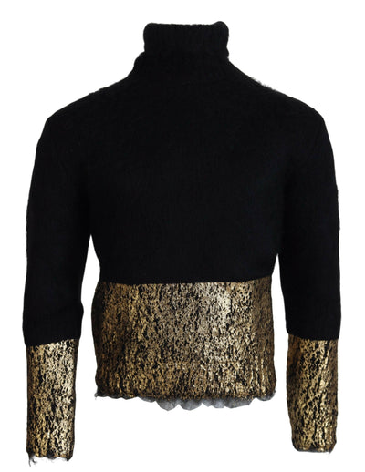 Dolce &amp; Gabbana Superbe pull ras du cou noir et or