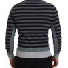 Dolce & Gabbana Black Gray Wool Logo Pullover Sweater