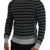 Dolce & Gabbana Black Gray Wool Logo Pullover Sweater