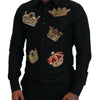 Chemise habillée noire élégante coupe slim Dolce &amp; Gabbana avec broderie couronne