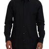 Dolce & Gabbana Black Gold Cotton Slim Fit Dress Mens Shirt