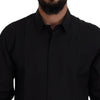 Dolce & Gabbana Black Gold Cotton Slim Fit Dress Mens Shirt