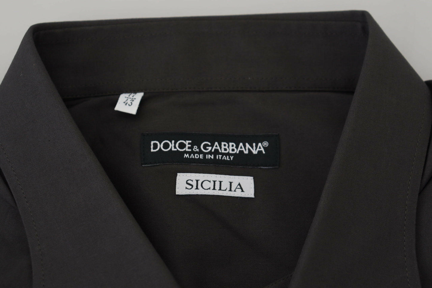 Dolce &amp; Gabbana Graues Slim Fit Stretch-Hemd SICILIA