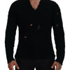 Dolce &amp; Gabbana Schwarzer Strickpullover aus Wolle mit V-Ausschnitt