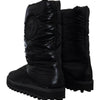 Dolce & Gabbana Black Boots Padded Mid Calf Winter Shoes