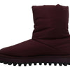 Dolce & Gabbana Bordeaux Nylon Boots Padded Mid Shoes