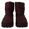 Dolce & Gabbana Bordeaux Nylon Boots Padded Mid Shoes