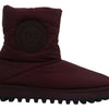 Dolce & Gabbana Bordeaux Nylon Boots Padded Mid Shoes