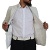 Dolce & Gabbana White Linen Slim Fit Jacket Blazer