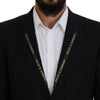 Dolce & Gabbana Black Wool Stretch Slim Fit Jacket Blazer