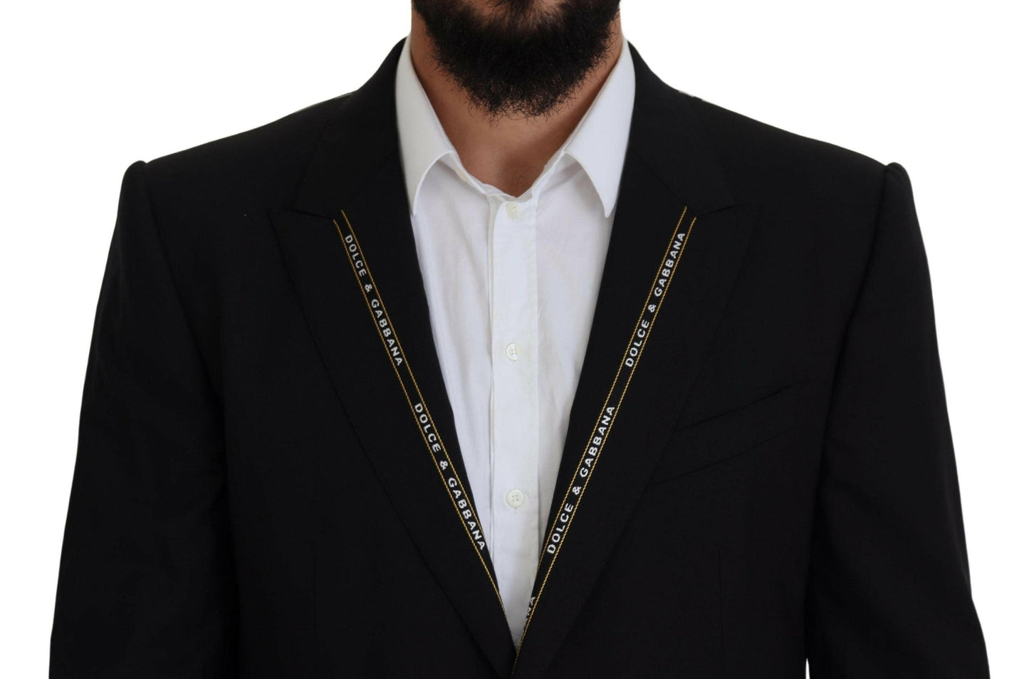 Dolce & Gabbana Black Wool Stretch Slim Fit Jacket Blazer