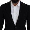 Blazer élégant en laine noire à boutonnage simple Dolce &amp; Gabbana
