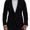Blazer élégant en laine noire à boutonnage simple Dolce &amp; Gabbana