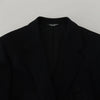 Blazer élégant en laine noire à boutonnage simple Dolce &amp; Gabbana