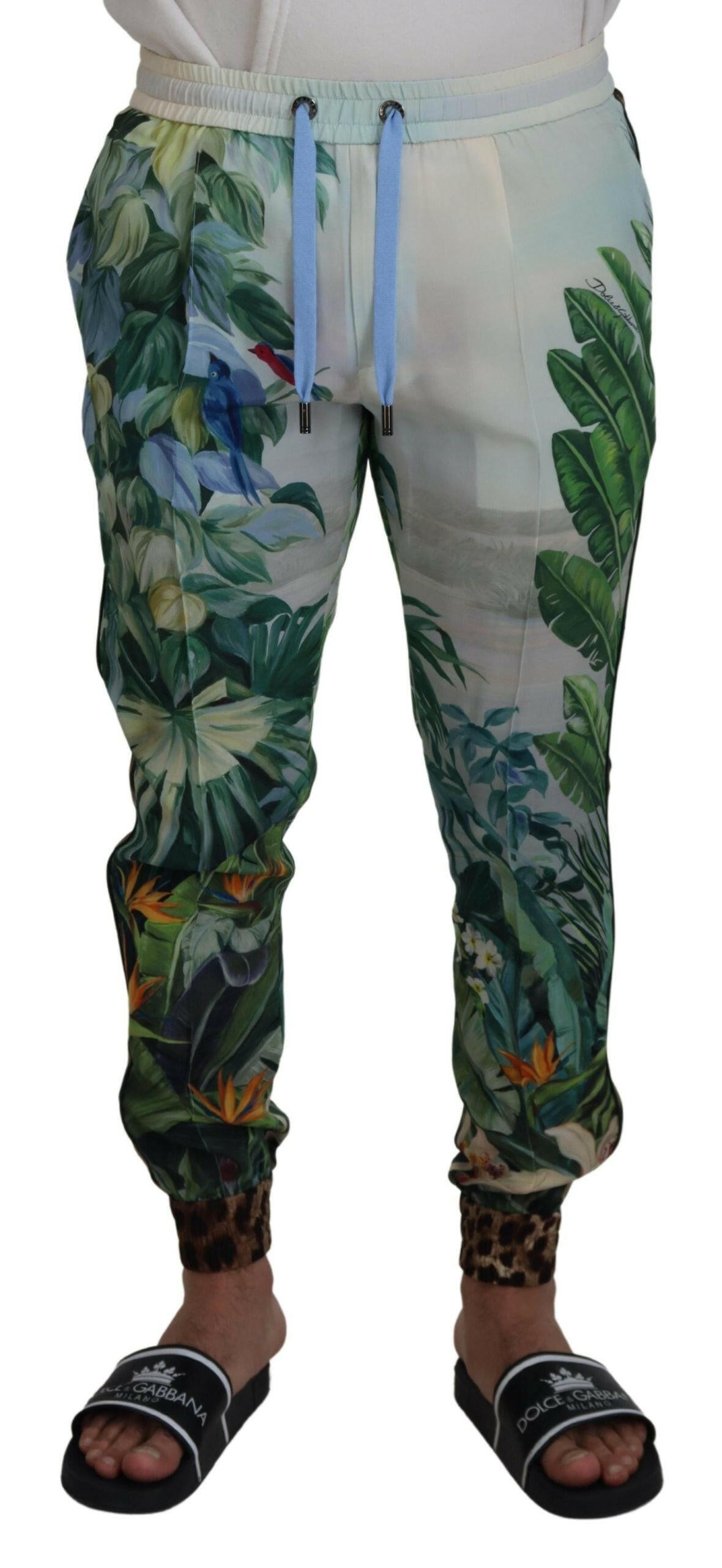 Pantalon en soie multicolore Dolce &amp; Gabbana
