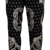 Dolce &amp; Gabbana – Schwarze Seidenhose mit Bandana-Print