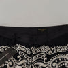 Dolce &amp; Gabbana – Schwarze Seidenhose mit Bandana-Print