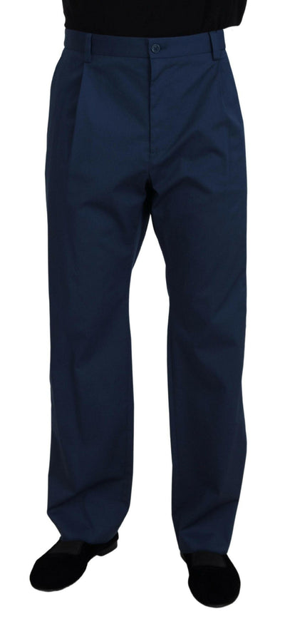 Dolce &amp; Gabbana – Blaue Straight-Fit-Hose aus Baumwolle