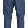 Dolce & Gabbana Blue Linen Chino Men Formal Pants