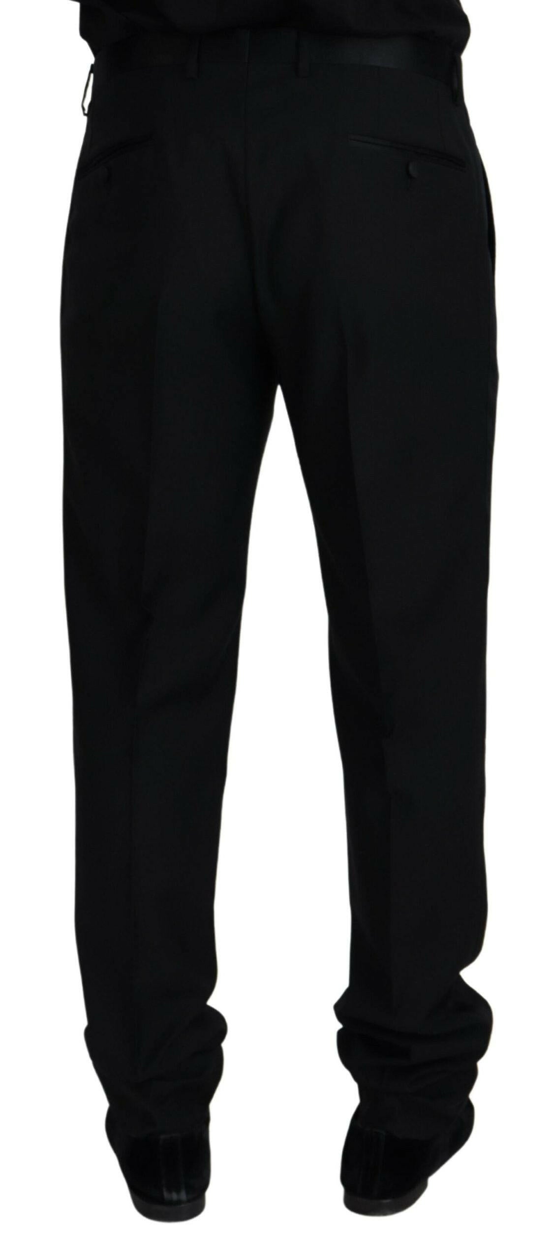 Dolce &amp; Gabbana – Schwarze Chinohose aus Wolle