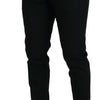Dolce & Gabbana Black Polyester Chino Formal Pants