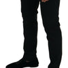 Dolce & Gabbana Black Polyester Chino Formal Pants