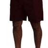 Dolce & Gabbana Maroon Cotton Bermuda Casual Shorts