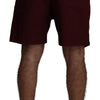 Dolce & Gabbana Maroon Cotton Bermuda Casual Shorts