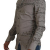Dolce & Gabbana Gray Printed Cotton Slim Dress GOLD Shirt