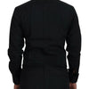 Dolce & Gabbana Black Cotton Slim Fit Formal Dress GOLD Shirt