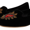 Dolce &amp; Gabbana – Schwarze Slipper mit Herz-Jesu-Patch