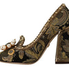 Escarpins élégants en brocart jacquard doré Dolce &amp; Gabbana