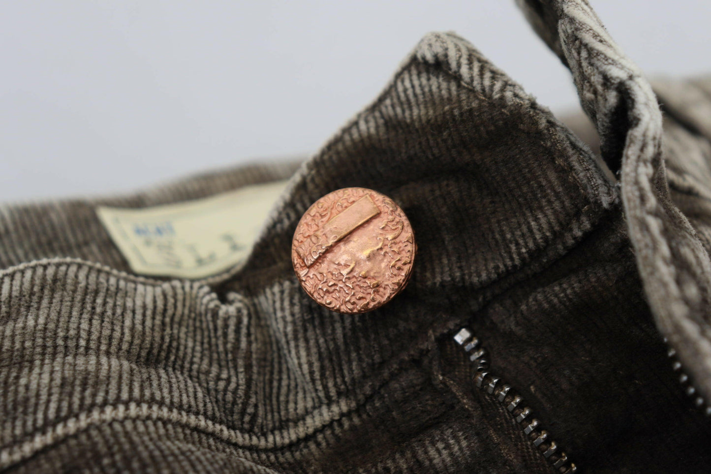 Acht Gray Washed Cotton Corduroy Slim Fit Men Jeans