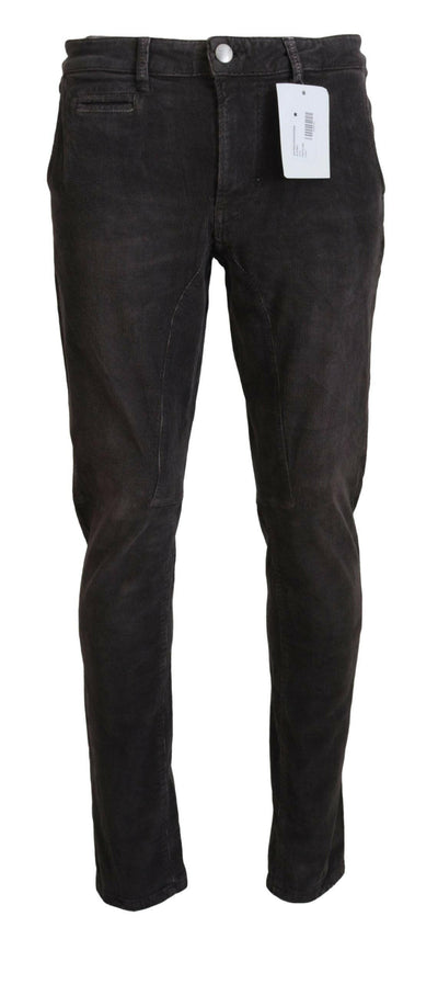 Acht Brown Cotton Straight Fit Men Casual Pants