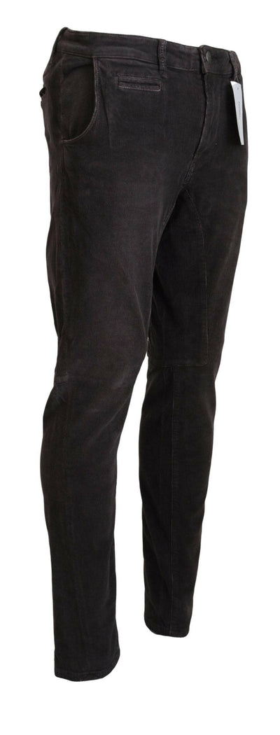 Acht Brown Cotton Straight Fit Men Casual Pants